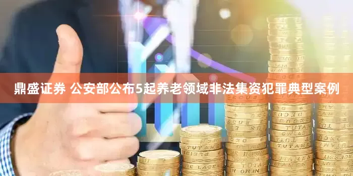 鼎盛证券 公安部公布5起养老领域非法集资犯罪典型案例